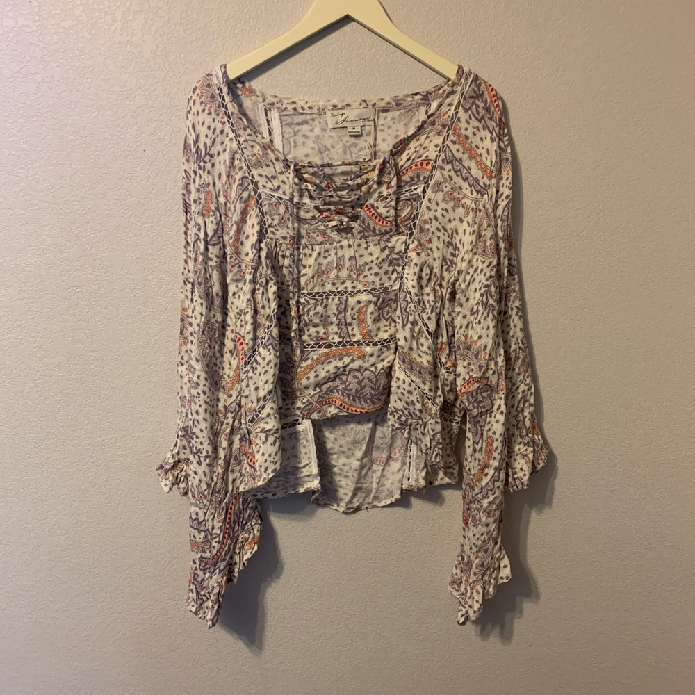 Vintage Havana Flare Sleeve Blouse
